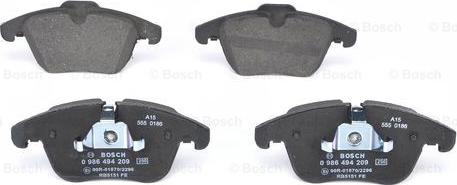 BOSCH 0 986 494 209 - Kit pastiglie freno, Freno a disco autozon.pro