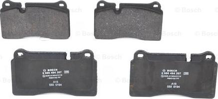 BOSCH 0 986 494 207 - Kit pastiglie freno, Freno a disco autozon.pro