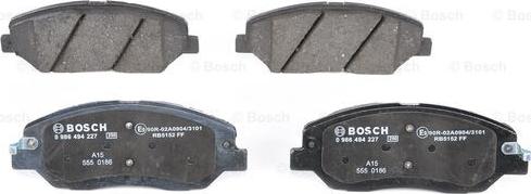 BOSCH 0 986 494 227 - Kit pastiglie freno, Freno a disco autozon.pro