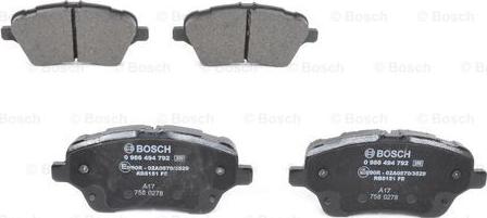 BOSCH 0 986 494 792 - Kit pastiglie freno, Freno a disco autozon.pro