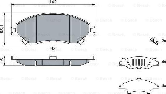 BOSCH 0 986 494 742 - Kit pastiglie freno, Freno a disco autozon.pro