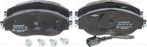 BOSCH 0 986 494 704 - Kit pastiglie freno, Freno a disco autozon.pro