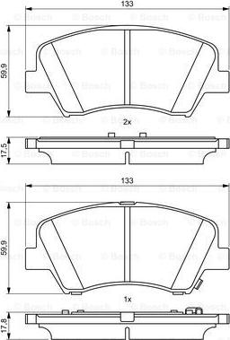 BOSCH 0 986 494 712 - Kit pastiglie freno, Freno a disco autozon.pro