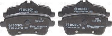 BOSCH 0 986 494 783 - Kit pastiglie freno, Freno a disco autozon.pro