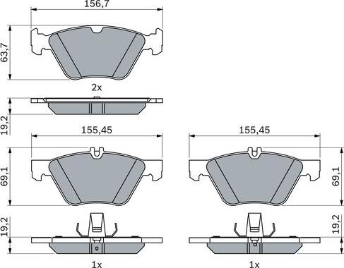 BOSCH 0 986 494 729 - Kit pastiglie freno, Freno a disco autozon.pro