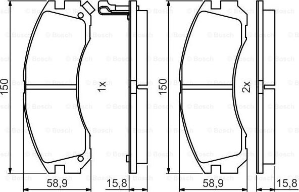 BOSCH 0 986 495 491 - Kit pastiglie freno, Freno a disco autozon.pro