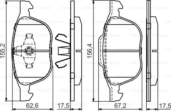 BOSCH 0 986 495 450 - Kit pastiglie freno, Freno a disco autozon.pro