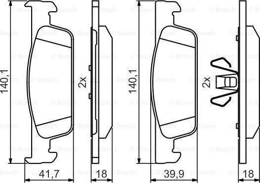 BOSCH 0 986 495 462 - Kit pastiglie freno, Freno a disco autozon.pro