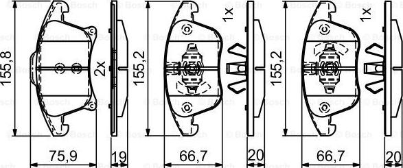 BOSCH 0 986 495 407 - Kit pastiglie freno, Freno a disco autozon.pro