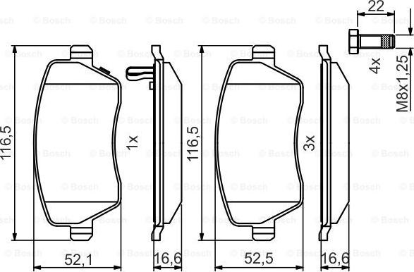 BOSCH 0986495485 - Kit pastiglie freno, Freno a disco autozon.pro