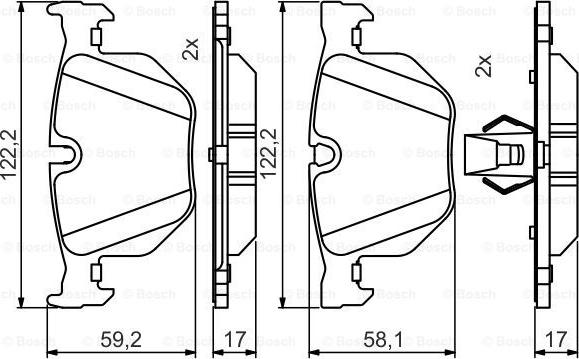 BOSCH 0 986 495 481 - Kit pastiglie freno, Freno a disco autozon.pro