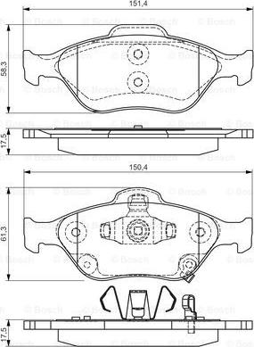 BOSCH 0 986 495 093 - Kit pastiglie freno, Freno a disco autozon.pro