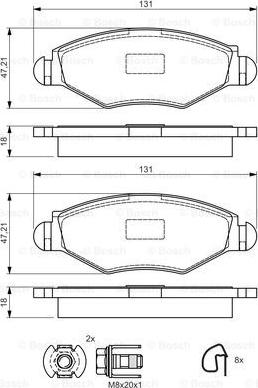 BOSCH 0 986 495 052 - Kit pastiglie freno, Freno a disco autozon.pro