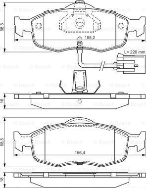 BOSCH 0 986 495 003 - Kit pastiglie freno, Freno a disco autozon.pro