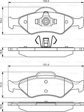 BOSCH 0 986 495 019 - Kit pastiglie freno, Freno a disco autozon.pro