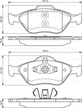 BOSCH 0 986 495 017 - Kit pastiglie freno, Freno a disco autozon.pro