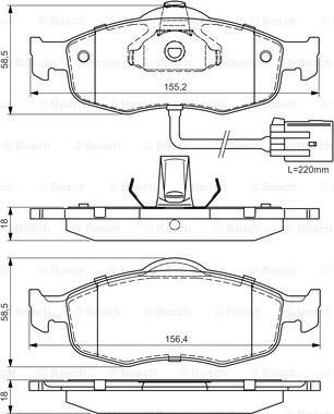 BOSCH 0 986 495 028 - Kit pastiglie freno, Freno a disco autozon.pro