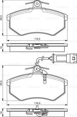 BOSCH 0 986 495 142 - Kit pastiglie freno, Freno a disco autozon.pro