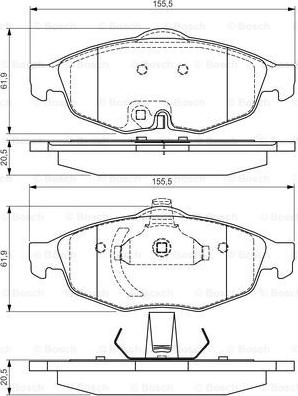 BOSCH 0 986 495 161 - Kit pastiglie freno, Freno a disco autozon.pro