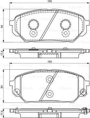 BOSCH 0 986 495 310 - Kit pastiglie freno, Freno a disco autozon.pro