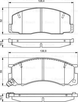 BOSCH 0 986 495 327 - Kit pastiglie freno, Freno a disco autozon.pro