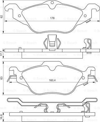 BOSCH 0 986 495 223 - Kit pastiglie freno, Freno a disco autozon.pro