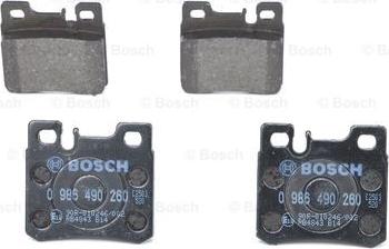 BOSCH 0 986 490 260 - Kit pastiglie freno, Freno a disco autozon.pro