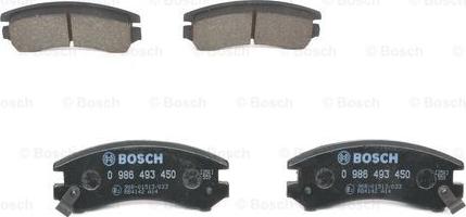 BOSCH 0 986 493 450 - Kit pastiglie freno, Freno a disco autozon.pro