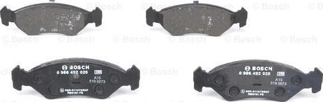 BOSCH 0 986 492 020 - Kit pastiglie freno, Freno a disco autozon.pro