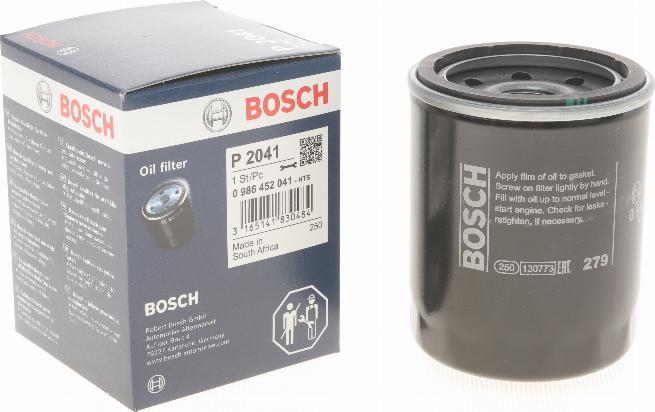 BOSCH 0 986 452 041 - Filtro olio autozon.pro