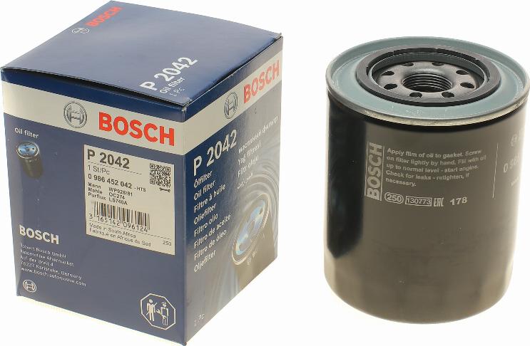 BOSCH 0 986 452 042 - Filtro olio autozon.pro