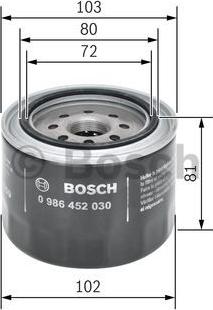 BOSCH 0 986 452 030 - Filtro olio autozon.pro