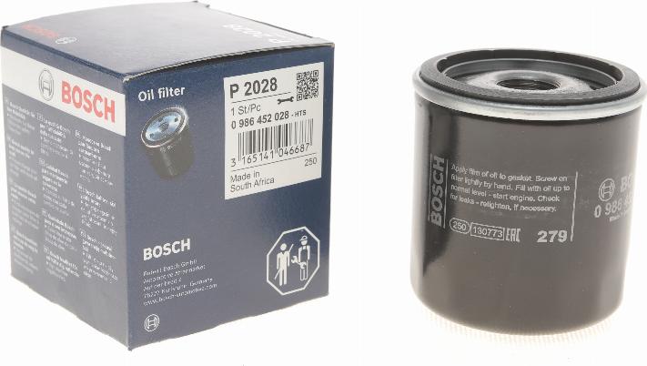 BOSCH 0 986 452 028 - Filtro olio autozon.pro