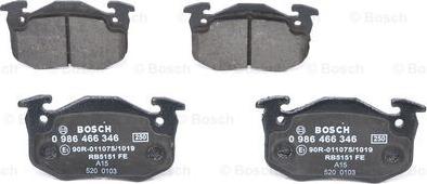 BOSCH 0 986 466 346 - Kit pastiglie freno, Freno a disco autozon.pro