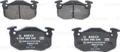 BOSCH 0 986 466 346 - Kit pastiglie freno, Freno a disco autozon.pro