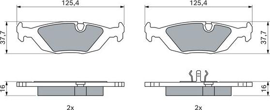 BOSCH 0 986 466 751 - Kit pastiglie freno, Freno a disco autozon.pro