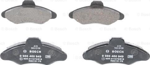 BOSCH 0 986 460 949 - Kit pastiglie freno, Freno a disco autozon.pro