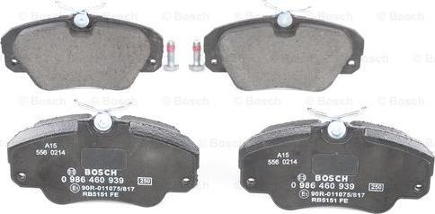 BOSCH 0 986 460 939 - Kit pastiglie freno, Freno a disco autozon.pro