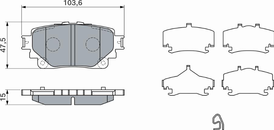 BOSCH 0 986 460 043 - Kit pastiglie freno, Freno a disco autozon.pro