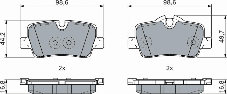 BOSCH 0 986 460 055 - Kit pastiglie freno, Freno a disco autozon.pro