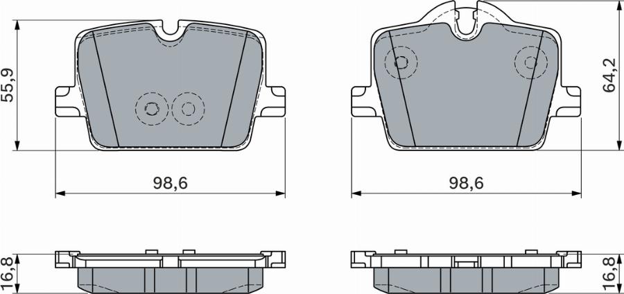 BOSCH 0 986 460 056 - Kit pastiglie freno, Freno a disco autozon.pro