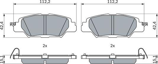 BOSCH 0 986 460 006 - Kit pastiglie freno, Freno a disco autozon.pro