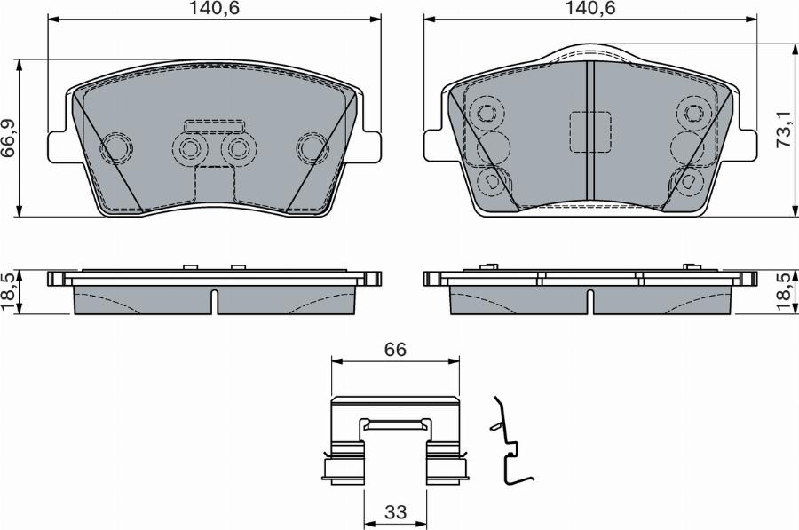 BOSCH 0 986 460 144 - Kit pastiglie freno, Freno a disco autozon.pro