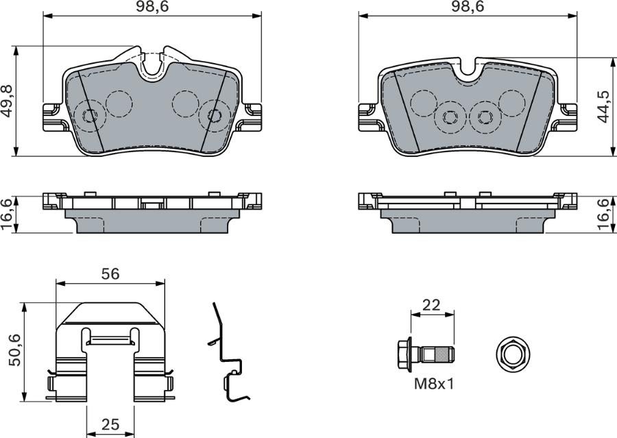 BOSCH 0 986 460 145 - Kit pastiglie freno, Freno a disco autozon.pro