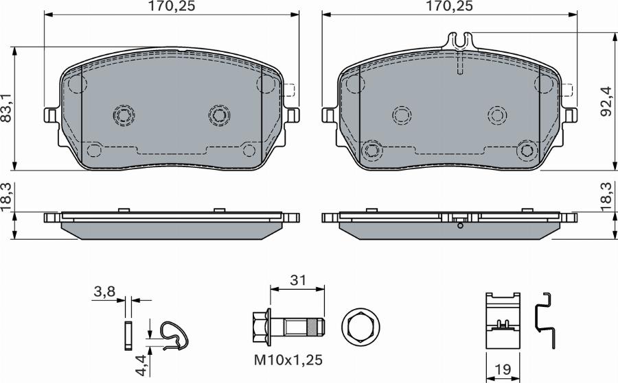 BOSCH 0 986 460 146 - Kit pastiglie freno, Freno a disco autozon.pro