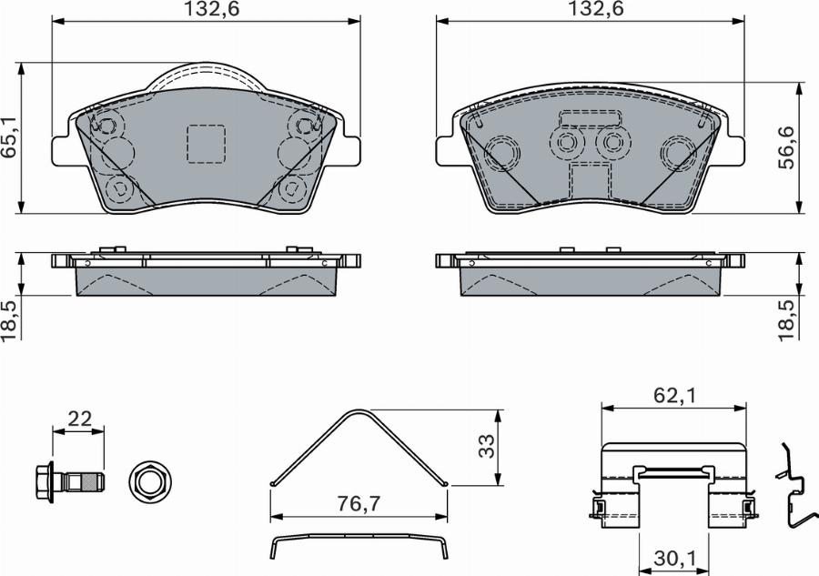 BOSCH 0 986 460 141 - Kit pastiglie freno, Freno a disco autozon.pro