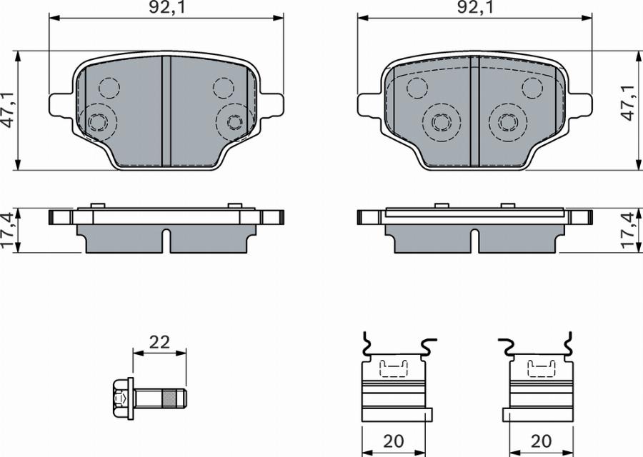 BOSCH 0 986 460 143 - Kit pastiglie freno, Freno a disco autozon.pro