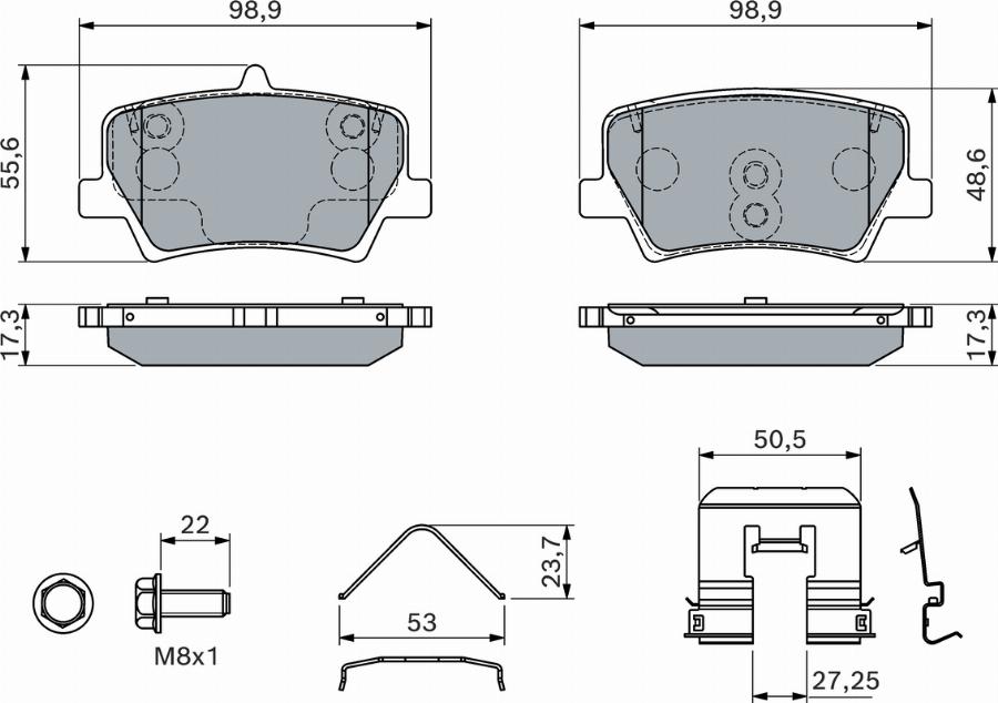 BOSCH 0 986 460 142 - Kit pastiglie freno, Freno a disco autozon.pro