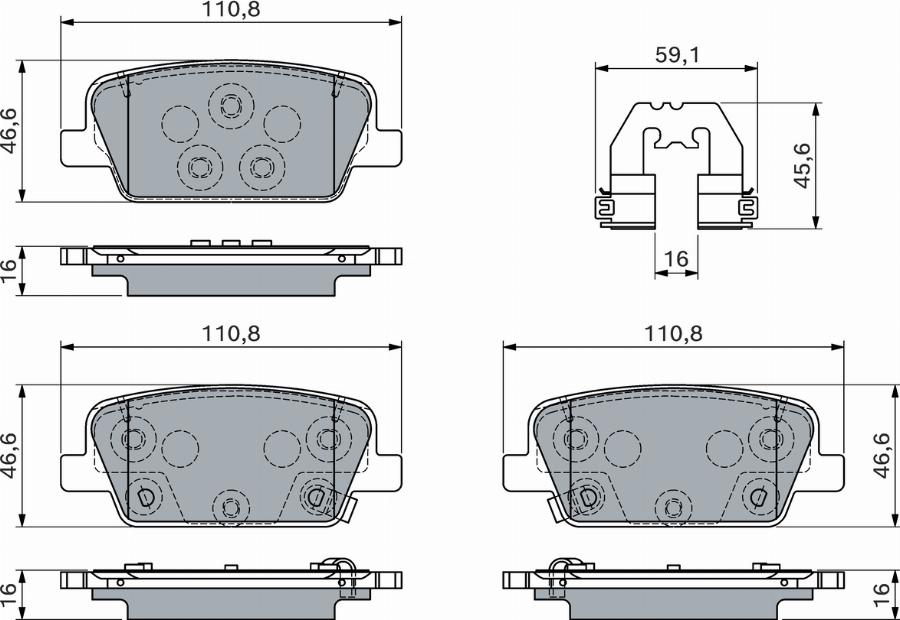 BOSCH 0 986 460 153 - Kit pastiglie freno, Freno a disco autozon.pro