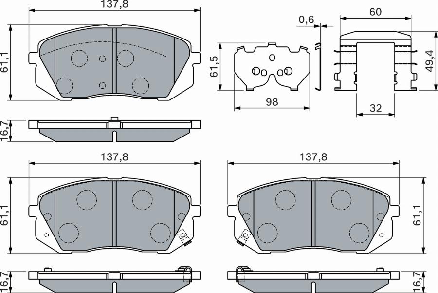 BOSCH 0 986 460 169 - Kit pastiglie freno, Freno a disco autozon.pro